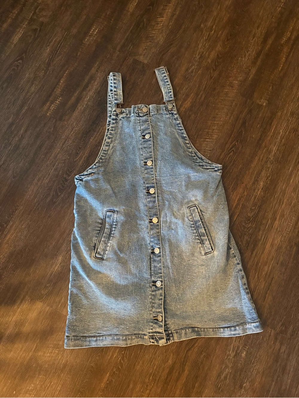 Celebrity Pink Light Blue Denim Pinafore Dress